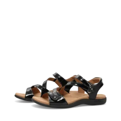 Taos Footwear Soft Support Sandals*Big Time Black Patent