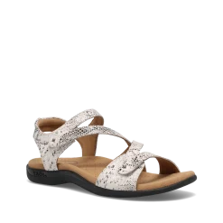 Taos Footwear Soft Support Sandals*Big Time Grey Snake