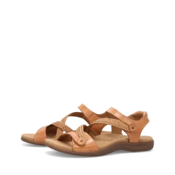 Taos Footwear Soft Support Sandals*Big Time Weave Caramel