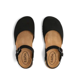 Taos Footwear Casuals|Cork Support Sandals*Culture Black Suede