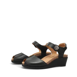 Taos Footwear Cork Support Sandals|Wedge Sandals*Promise Black