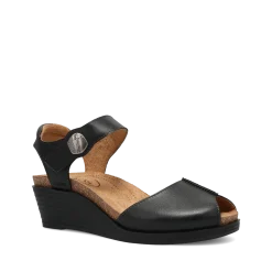 Taos Footwear Cork Support Sandals|Wedge Sandals*Promise Black