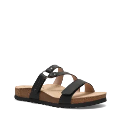 Taos Footwear Cork Support Sandals*Ringslide Black