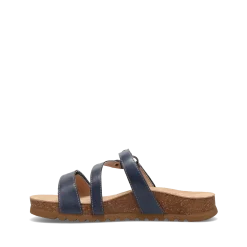 Taos Footwear Cork Support Sandals*Ringslide Dark Blue