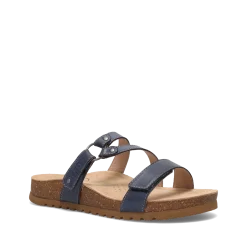 Taos Footwear Cork Support Sandals*Ringslide Dark Blue
