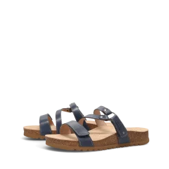 Taos Footwear Cork Support Sandals*Ringslide Dark Blue