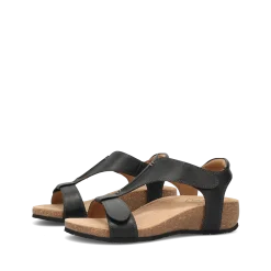 Taos Footwear Cork Support Sandals|Wedge Sandals*Showtime Black