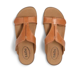 Taos Footwear Soft Support Sandals*Slide Show Caramel