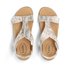 Taos Footwear Soft Support Sandals*The Show Brown Snake