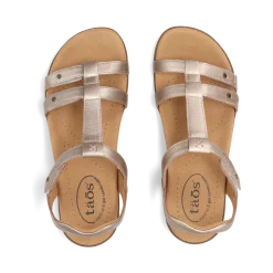 Taos Footwear Soft Support Sandals*Trophy 2 Champagne