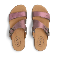 Taos Footwear Soft Support Sandals*Westside Violet Metallic