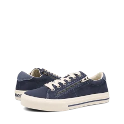 Taos Footwear Canvas|White*Z Soul Navy/Indigo Distressed